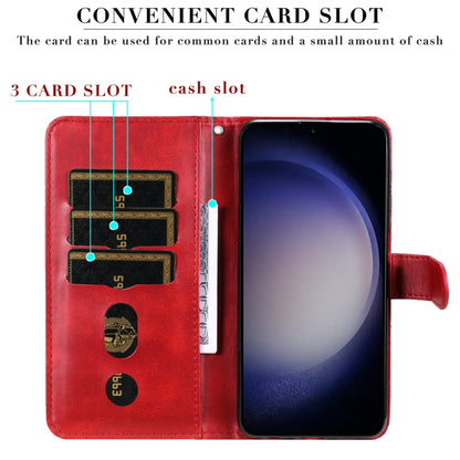 For Samsung Galaxy S25+ 5G Fashion Calf Texture Zipper Leather Phone Case(Red) by buy2fix