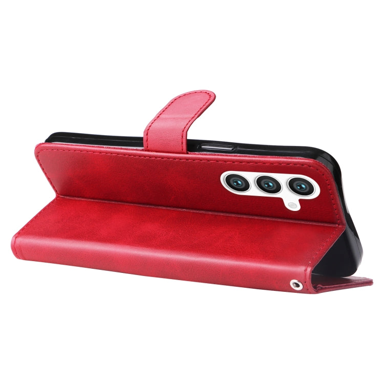 For Samsung Galaxy S25+ 5G Fashion Calf Texture Zipper Leather Phone Case(Red) by buy2fix