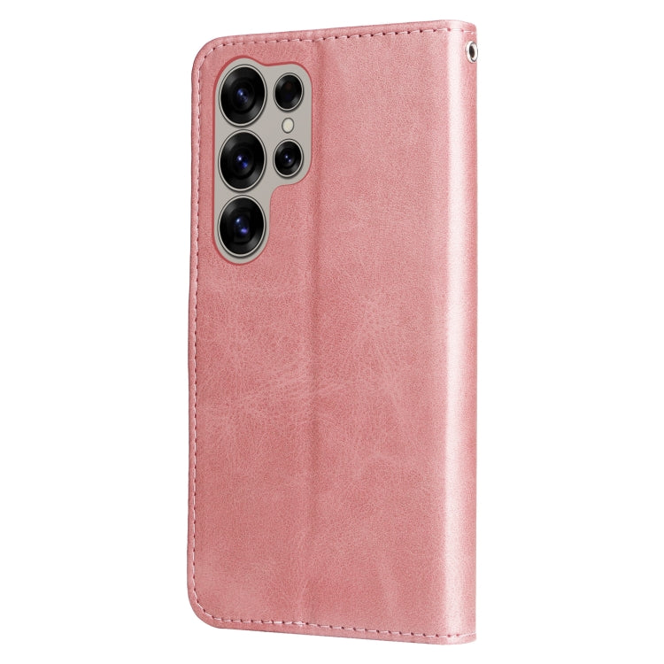 For Samsung Galaxy S25 Ultra 5G Fashion Calf Texture Zipper Leather Phone Case(Rose Gold) by buy2fix