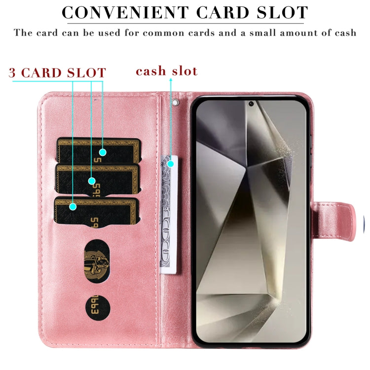 For Samsung Galaxy S25 Ultra 5G Fashion Calf Texture Zipper Leather Phone Case(Rose Gold) by buy2fix