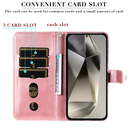 For Samsung Galaxy S25 Ultra 5G Fashion Calf Texture Zipper Leather Phone Case(Rose Gold) by buy2fix