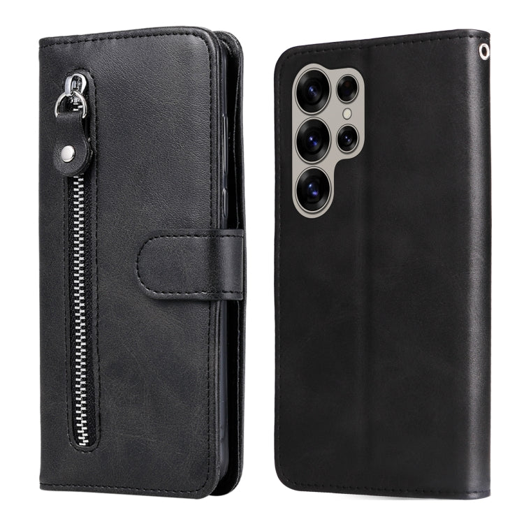 For Samsung Galaxy S25 Ultra 5G Fashion Calf Texture Zipper Leather Phone Case(Black) by buy2fix