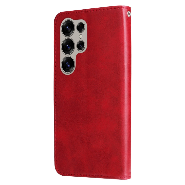For Samsung Galaxy S25 Ultra 5G Fashion Calf Texture Zipper Leather Phone Case(Red) by buy2fix