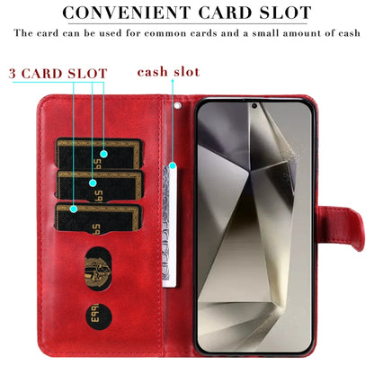 For Samsung Galaxy S25 Ultra 5G Fashion Calf Texture Zipper Leather Phone Case(Red) by buy2fix