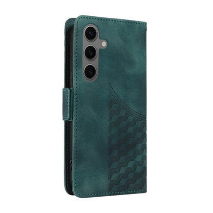 For Samsung Galaxy S25 5G Embossed Rhombus Starry Leather Phone Case(Green) by buy2fix