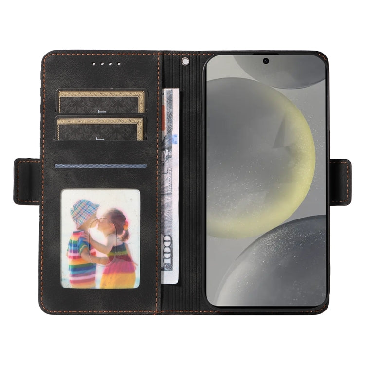 For Samsung Galaxy S25 5G Embossed Rhombus Starry Leather Phone Case(Black) by buy2fix