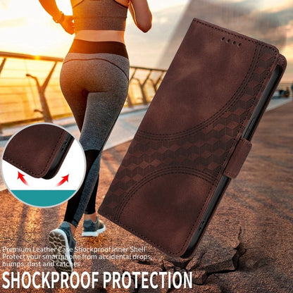 For Samsung Galaxy S25 5G Embossed Rhombus Starry Leather Phone Case(Brown) by buy2fix