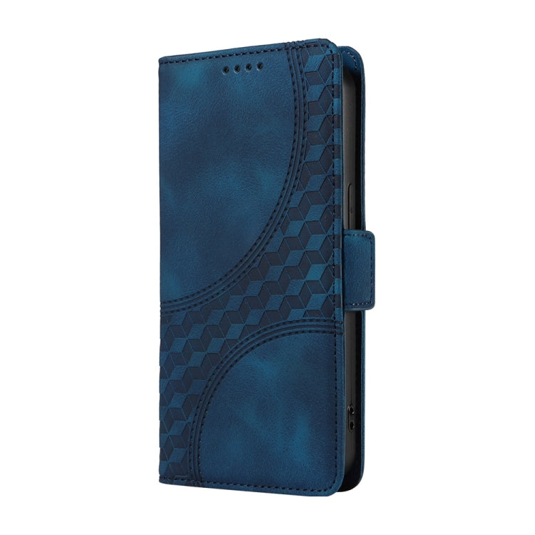 For Samsung Galaxy S25+ 5G Embossed Rhombus Starry Leather Phone Case(Blue) by buy2fix