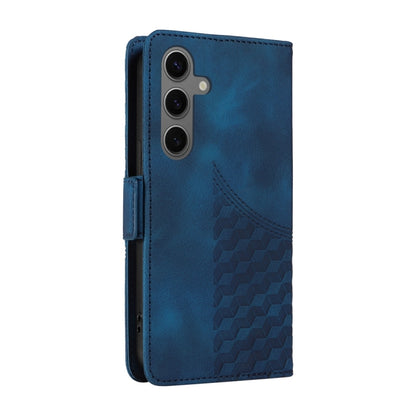 For Samsung Galaxy S25+ 5G Embossed Rhombus Starry Leather Phone Case(Blue) by buy2fix