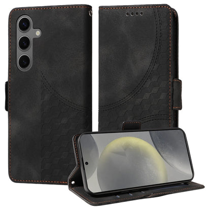 For Samsung Galaxy S25+ 5G Embossed Rhombus Starry Leather Phone Case(Black) by buy2fix