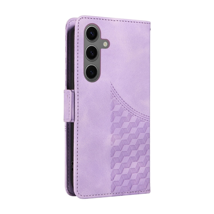 For Samsung Galaxy S25+ 5G Embossed Rhombus Starry Leather Phone Case(Purple) by buy2fix