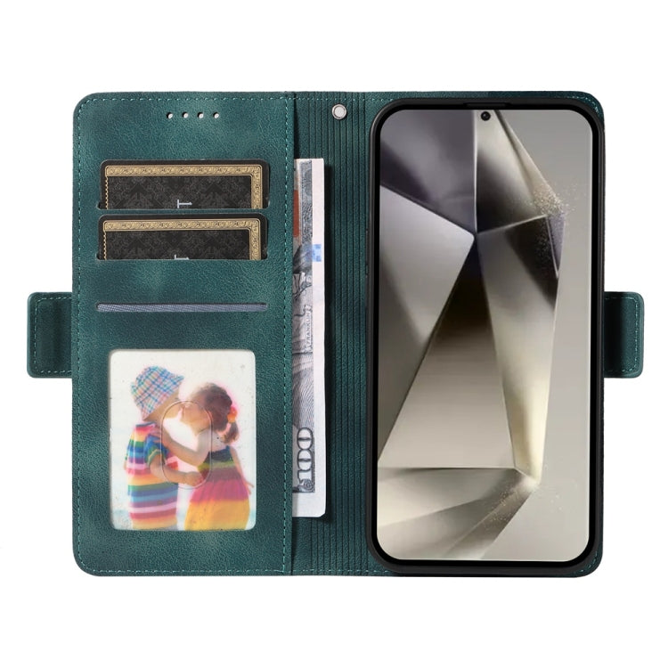 For Samsung Galaxy S25 Ultra 5G Embossed Rhombus Starry Leather Phone Case(Green) by buy2fix