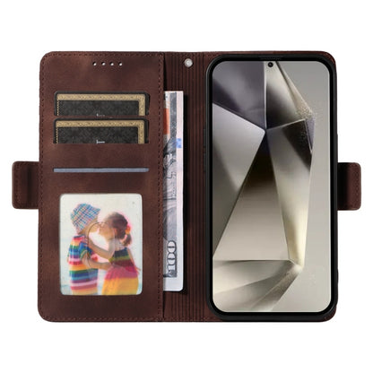 For Samsung Galaxy S25 Ultra 5G Embossed Rhombus Starry Leather Phone Case(Brown) by buy2fix