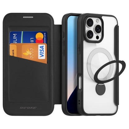 For iPhone 16 Pro Max DUX DUCIS Skin X Pro Series MagSafe Ring Holder Leather Phone Case(Black) by DUX DUCIS