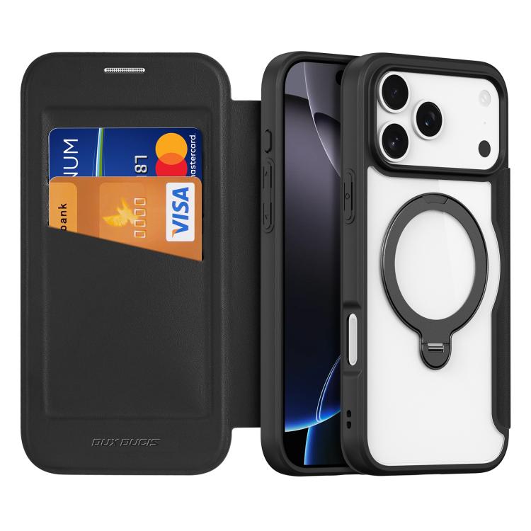 For iPhone 17 Pro Max DUX DUCIS Skin X Pro Series MagSafe Ring Holder Leather Phone Case(Black) - iPhone 17 Pro Max Cases by DUX DUCIS | Online Shopping UK | buy2fix