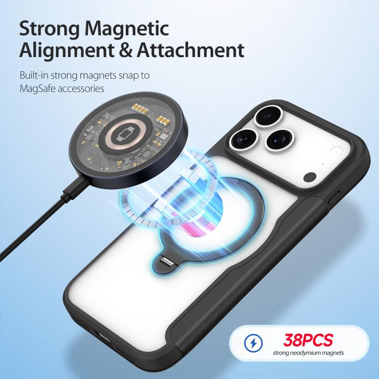 For iPhone 17 Pro DUX DUCIS Skin X Pro Series MagSafe Ring Holder Leather Phone Case(Black) - iPhone 17 Pro Cases by DUX DUCIS | Online Shopping UK | buy2fix