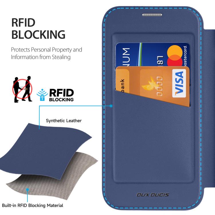 For iPhone 17 Pro DUX DUCIS Skin X Pro Series MagSafe Ring Holder Leather Phone Case(Blue) - iPhone 17 Pro Cases by DUX DUCIS | Online Shopping UK | buy2fix