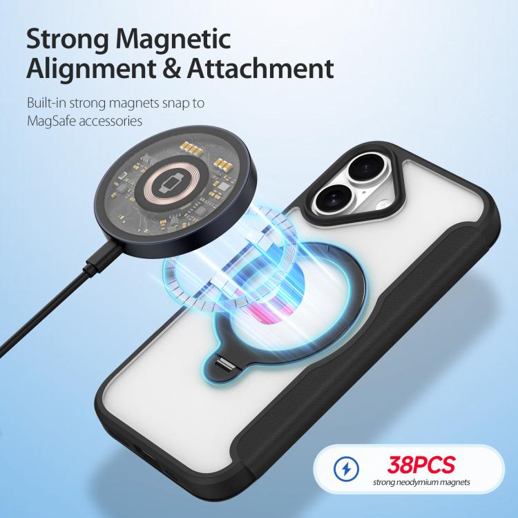 For iPhone 17 DUX DUCIS Skin X Pro Series MagSafe Ring Holder Leather Phone Case(Black) - iPhone 17 Cases by DUX DUCIS | Online Shopping UK | buy2fix