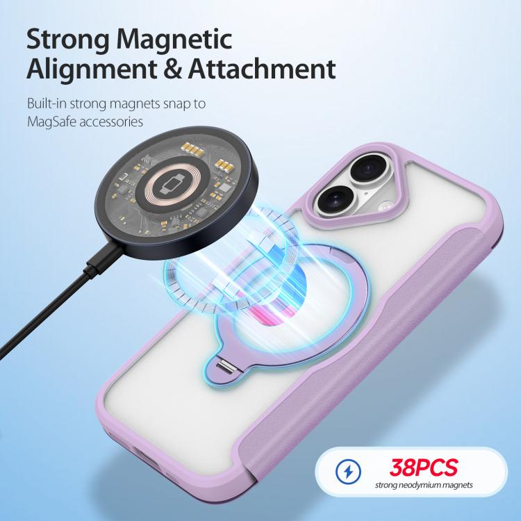 For iPhone 17 DUX DUCIS Skin X Pro Series MagSafe Ring Holder Leather Phone Case(Purple) - iPhone 17 Cases by DUX DUCIS | Online Shopping UK | buy2fix