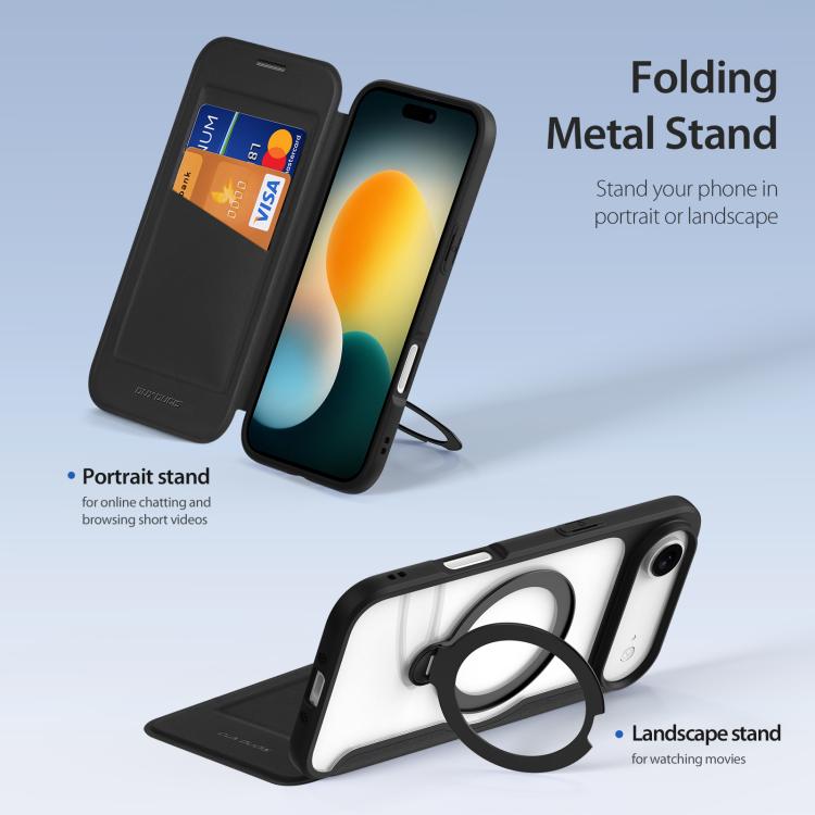 For iPhone 17 Air DUX DUCIS Skin X Pro Series MagSafe Ring Holder Leather Phone Case(Black) - iPhone 17 Air Cases by DUX DUCIS | Online Shopping UK | buy2fix