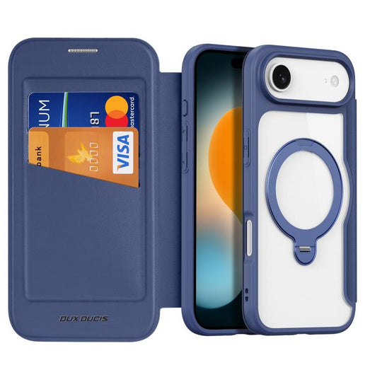 For iPhone Air DUX DUCIS Skin X Pro Series MagSafe Ring Holder Leather Phone Case(Blue)