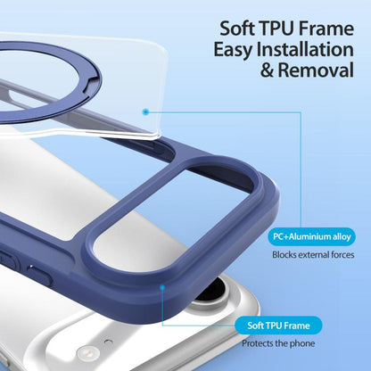 For iPhone 17 Air DUX DUCIS Skin X Pro Series MagSafe Ring Holder Leather Phone Case(Blue) - iPhone 17 Air Cases by DUX DUCIS | Online Shopping UK | buy2fix