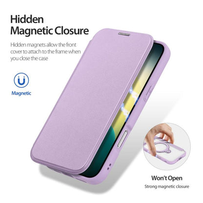 For iPhone 17 Air DUX DUCIS Skin X Pro Series MagSafe Ring Holder Leather Phone Case(Purple) - iPhone 17 Air Cases by DUX DUCIS | Online Shopping UK | buy2fix