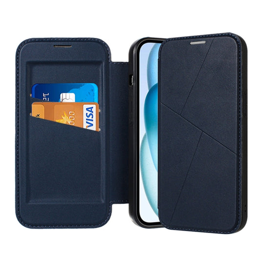 For iPhone 14 Pro Max Magnetic Armor Series RFID Card Slots Leather Phone Case(Blue) - iPhone 14 Pro Max Cases by buy2fix | Online Shopping UK | buy2fix