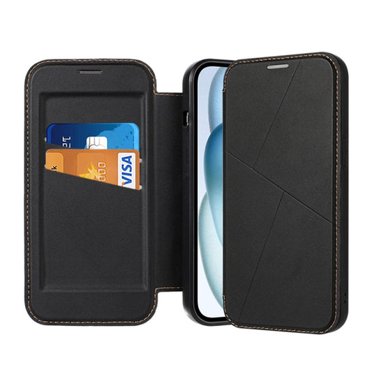For iPhone 13 Pro Max Magnetic Armor Series RFID Card Slots Leather Phone Case(Black) by buy2fix