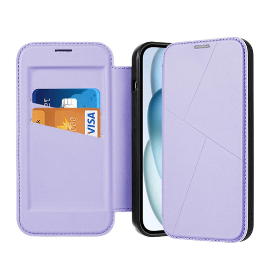 For iPhone 13 Pro Magnetic Armor Series RFID Card Slots Leather Phone Case(Purple) by buy2fix