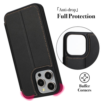 For iPhone 14 / 13 Magnetic Armor Series RFID Card Slots Leather Phone Case(Black) by buy2fix