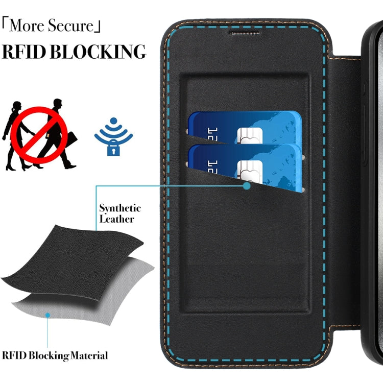 For iPhone 15 Pro Magnetic Armor Series RFID Card Slots Leather Phone Case(Green) - iPhone 15 Pro Cases by buy2fix | Online Shopping UK | buy2fix
