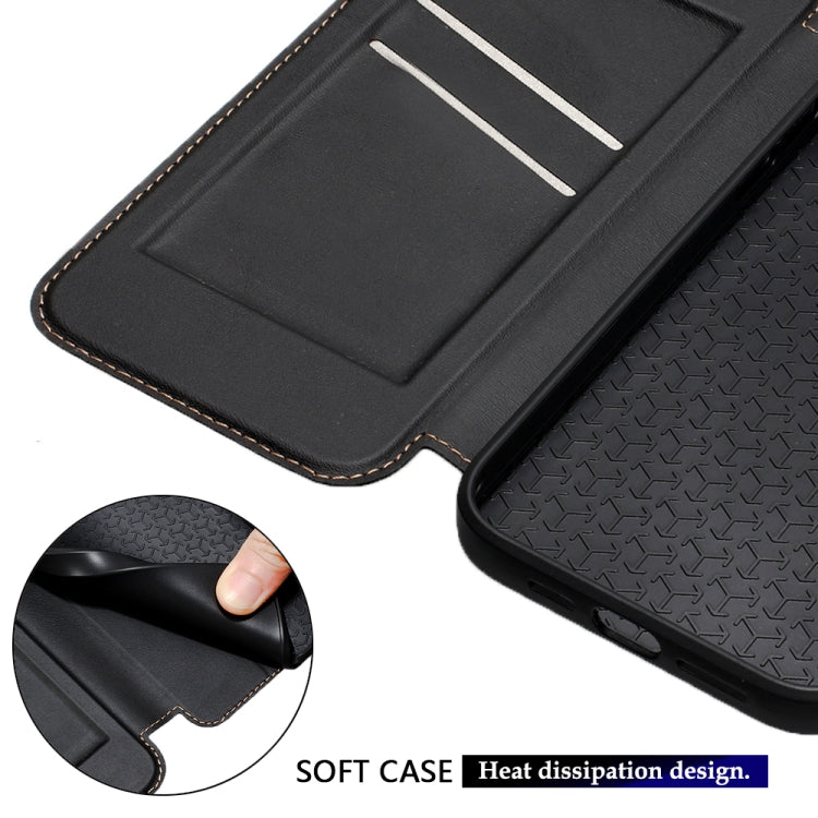 For iPhone 13 Pro Magnetic Armor Series RFID Card Slots Leather Phone Case(Black) by buy2fix