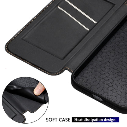 For iPhone 15 Pro Magnetic Armor Series RFID Card Slots Leather Phone Case(Black) - iPhone 15 Pro Cases by buy2fix | Online Shopping UK | buy2fix