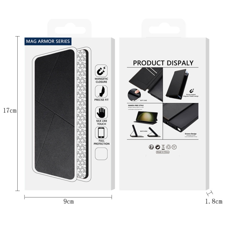 For iPhone 15 Pro Magnetic Armor Series RFID Card Slots Leather Phone Case(Orange) - iPhone 15 Pro Cases by buy2fix | Online Shopping UK | buy2fix