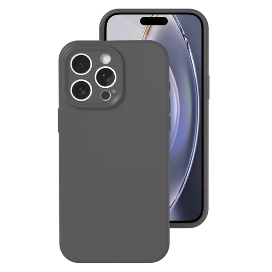 For iPhone 16 Pro Max Precise Hole Liquid Silicone Jelly Color Full Coverage Phone Case(Carbon Gray) by buy2fix