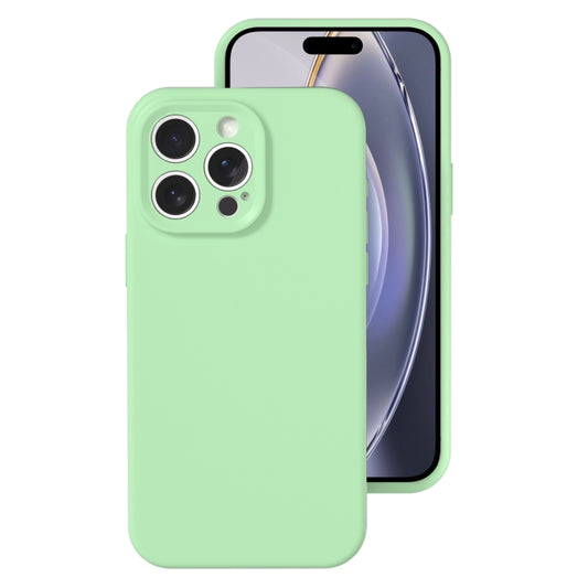 For iPhone 16 Pro Max Precise Hole Liquid Silicone Jelly Color Full Coverage Phone Case(Mint Green) by buy2fix