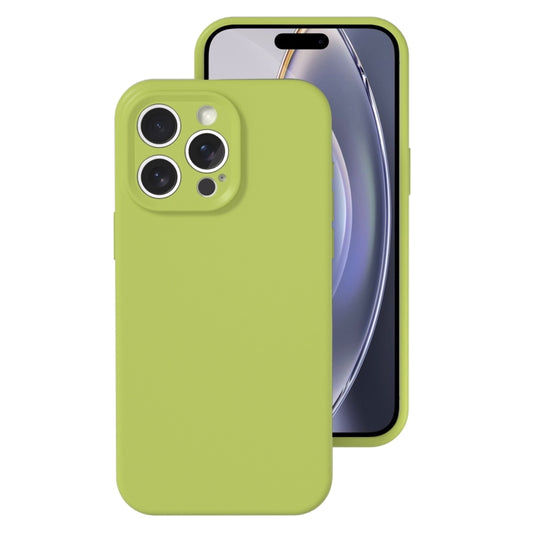 For iPhone 16 Pro Max Precise Hole Liquid Silicone Jelly Color Full Coverage Phone Case(Willow Green) by buy2fix