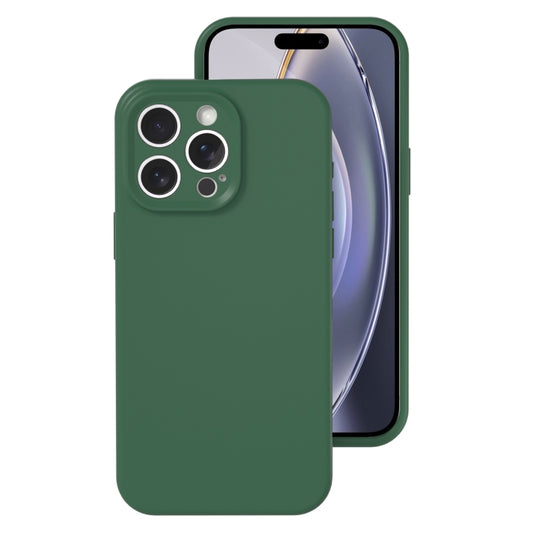For iPhone 16 Pro Max Precise Hole Liquid Silicone Jelly Color Full Coverage Phone Case(Moss Green) by buy2fix
