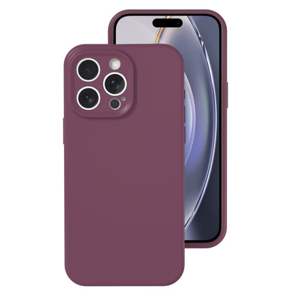 For iPhone 16 Pro Max Precise Hole Liquid Silicone Jelly Color Full Coverage Phone Case(Plum Colored) by buy2fix