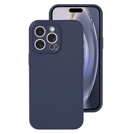 For iPhone 16 Pro Max Precise Hole Liquid Silicone Jelly Color Full Coverage Phone Case(Midnight Blue) by buy2fix