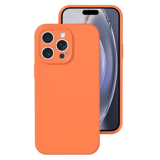 For iPhone 16 Pro Precise Hole Liquid Silicone Jelly Color Full Coverage Phone Case(Sugar Orange Color) by buy2fix