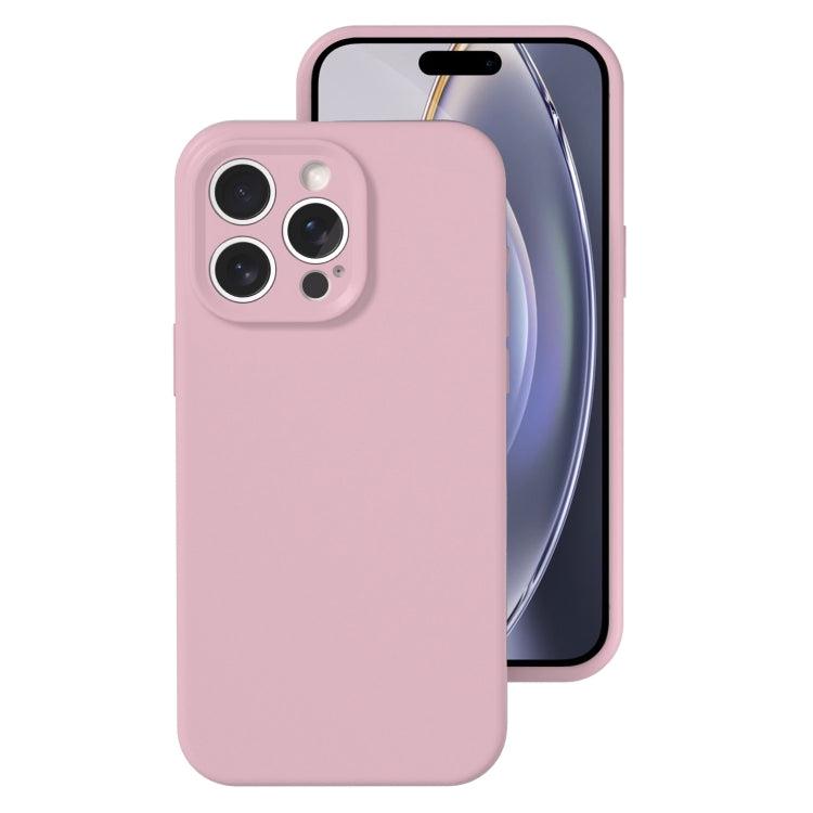For iPhone 16 Pro Precise Hole Liquid Silicone Jelly Color Full Coverage Phone Case(Sand Pink) by buy2fix