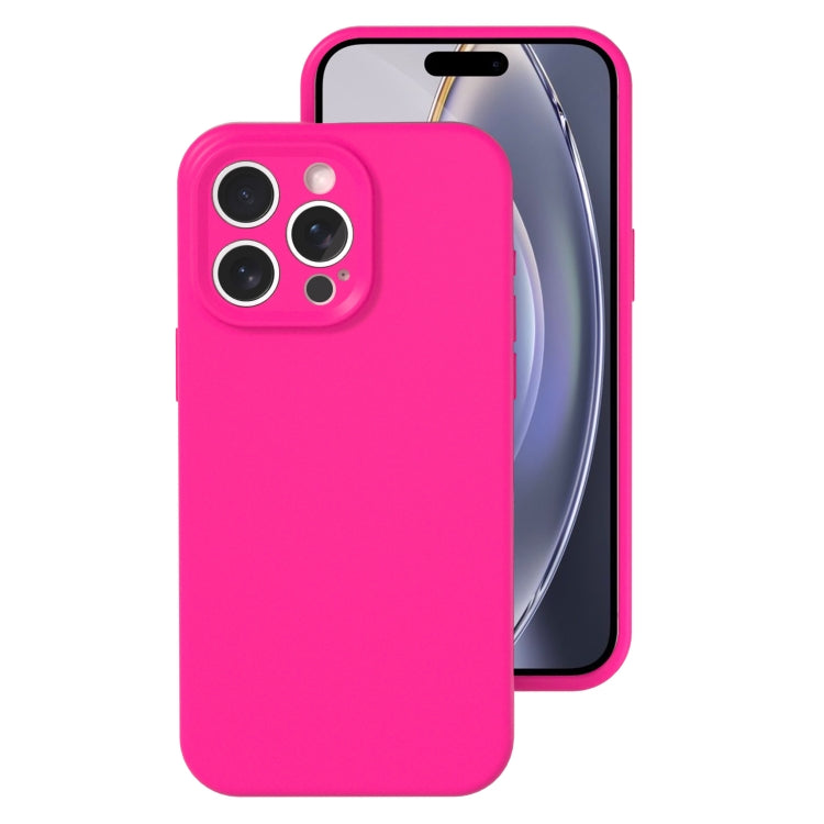 For iPhone 16 Pro Precise Hole Liquid Silicone Jelly Color Full Coverage Phone Case(Brilliant Pink) by buy2fix