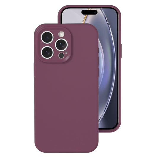 For iPhone 16 Pro Precise Hole Liquid Silicone Jelly Color Full Coverage Phone Case(Plum Colored) by buy2fix