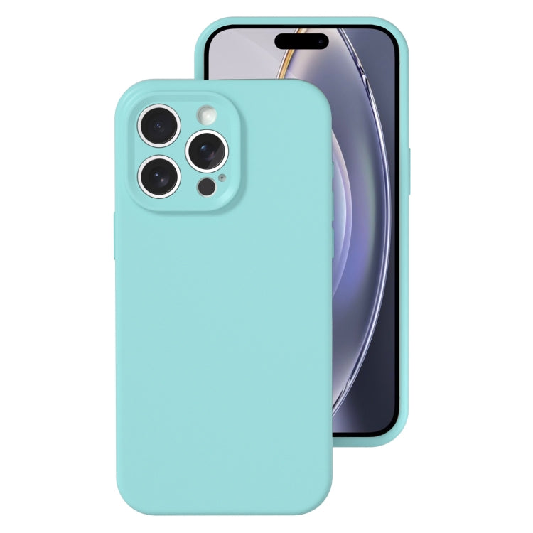 For iPhone 16 Pro Precise Hole Liquid Silicone Jelly Color Full Coverage Phone Case(Glacier Blue) by buy2fix