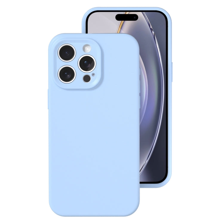 For iPhone 16 Pro Precise Hole Liquid Silicone Jelly Color Full Coverage Phone Case(Sky Blue) by buy2fix