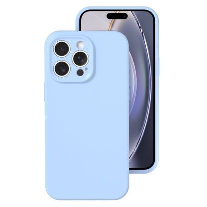 For iPhone 16 Pro Precise Hole Liquid Silicone Jelly Color Full Coverage Phone Case(Sky Blue) by buy2fix