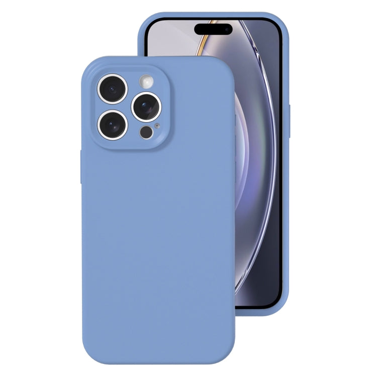 For iPhone 16 Pro Precise Hole Liquid Silicone Jelly Color Full Coverage Phone Case(Thin Fog Blue) by buy2fix