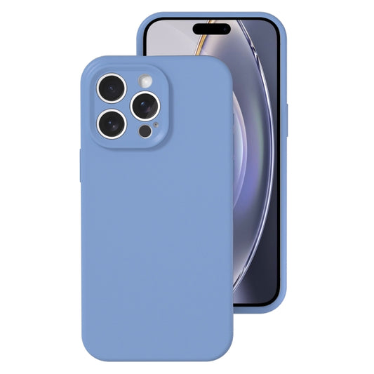 For iPhone 16 Pro Precise Hole Liquid Silicone Jelly Color Full Coverage Phone Case(Thin Fog Blue) by buy2fix